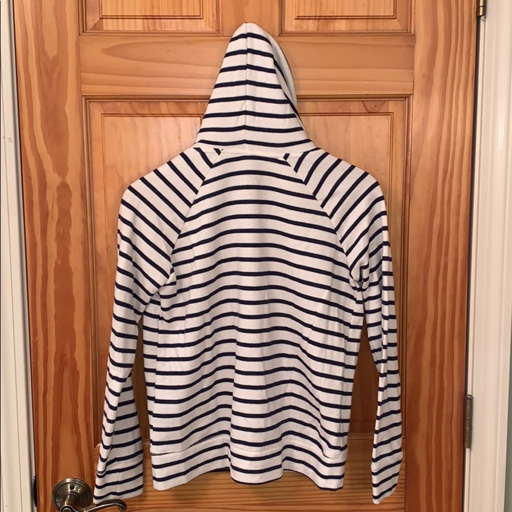 navel and white stripped zip-up sweatshirt - Picture 2 of 5